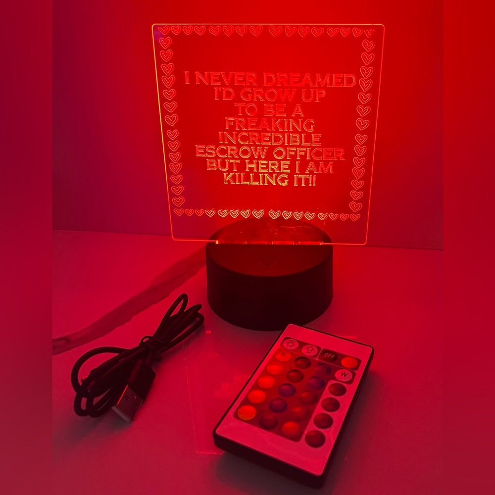 LED Light Sign with Remote - multiple color options